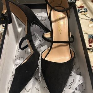 Lulu's Elegant Black Suede Heels never worn in box